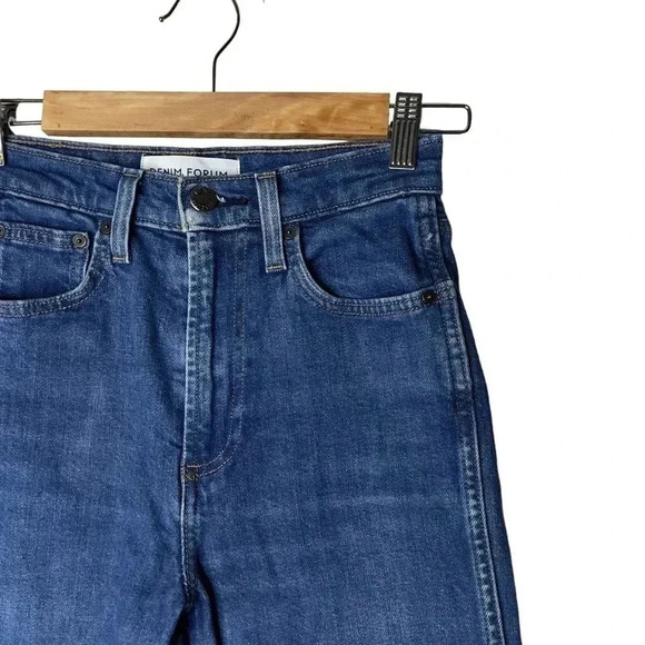 Aritzia DENIM FORUM The Angelica High Rise Blue Wash Denim Jeans Slim Size 25 - Picture 3 of 8